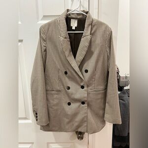 Joie Houndstooth brown and cream blazer in size large